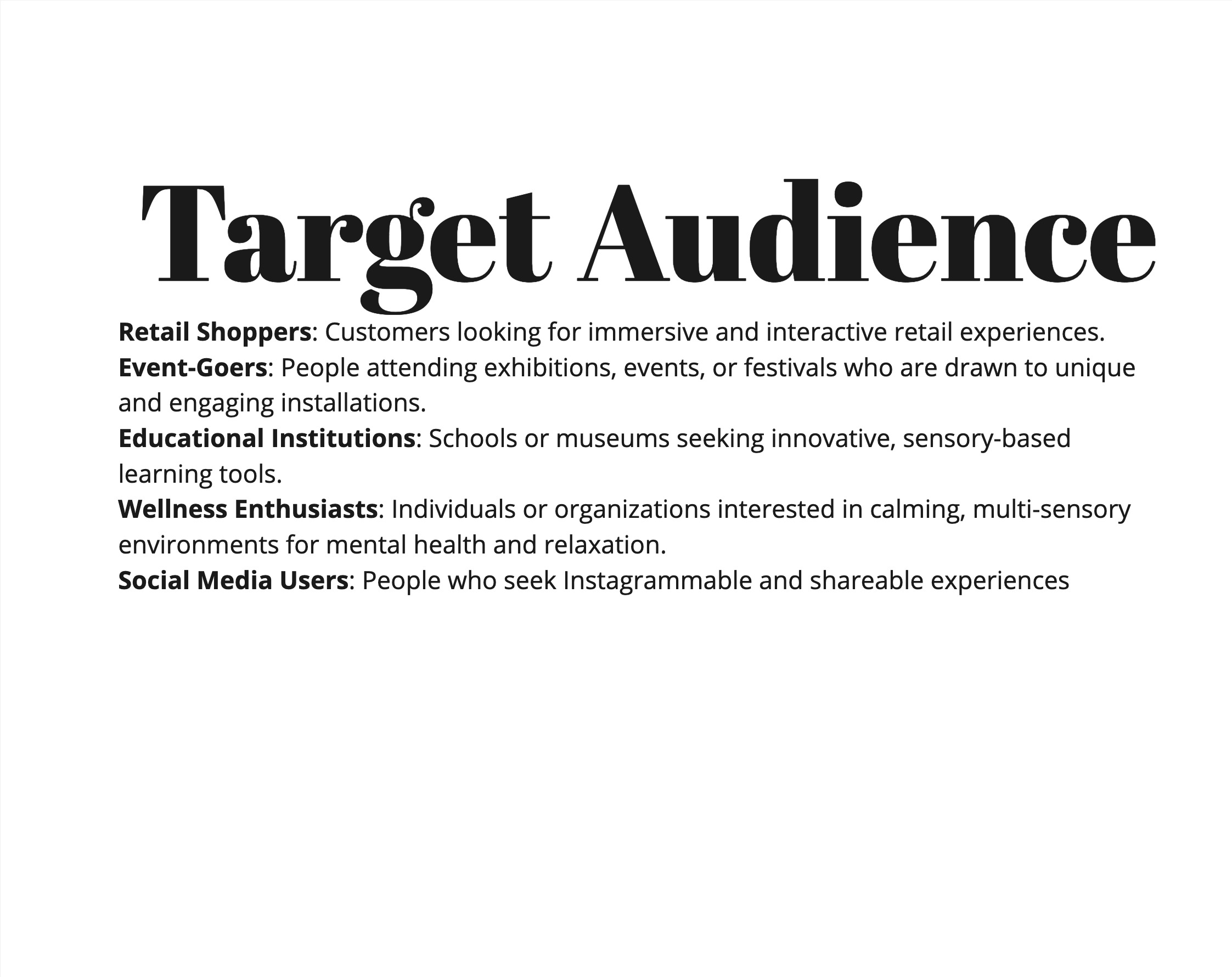 Going back and thinking about the target audience and use case